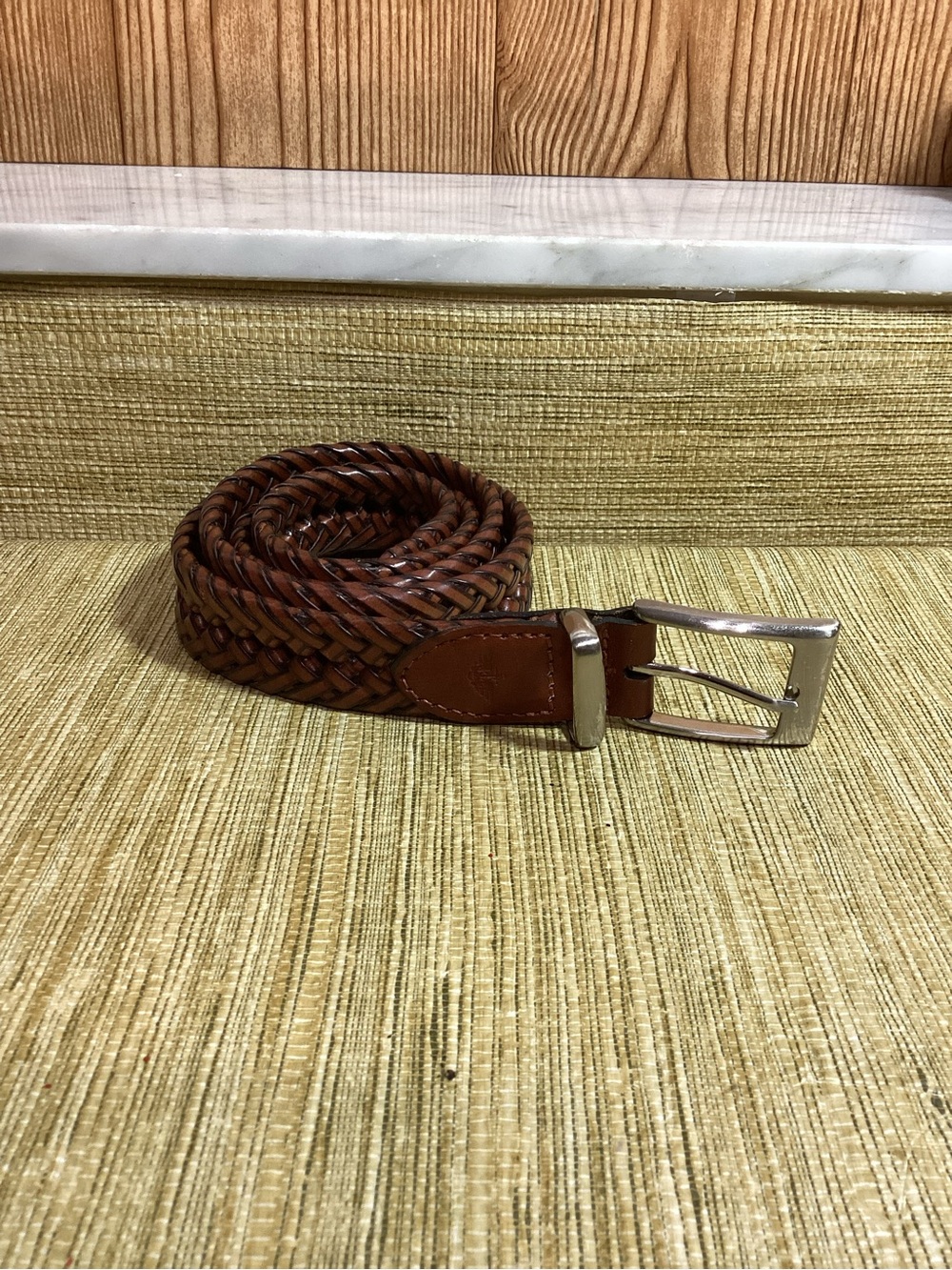 Dockers Braided Brown Leather Men’s Belt - Classic Casual